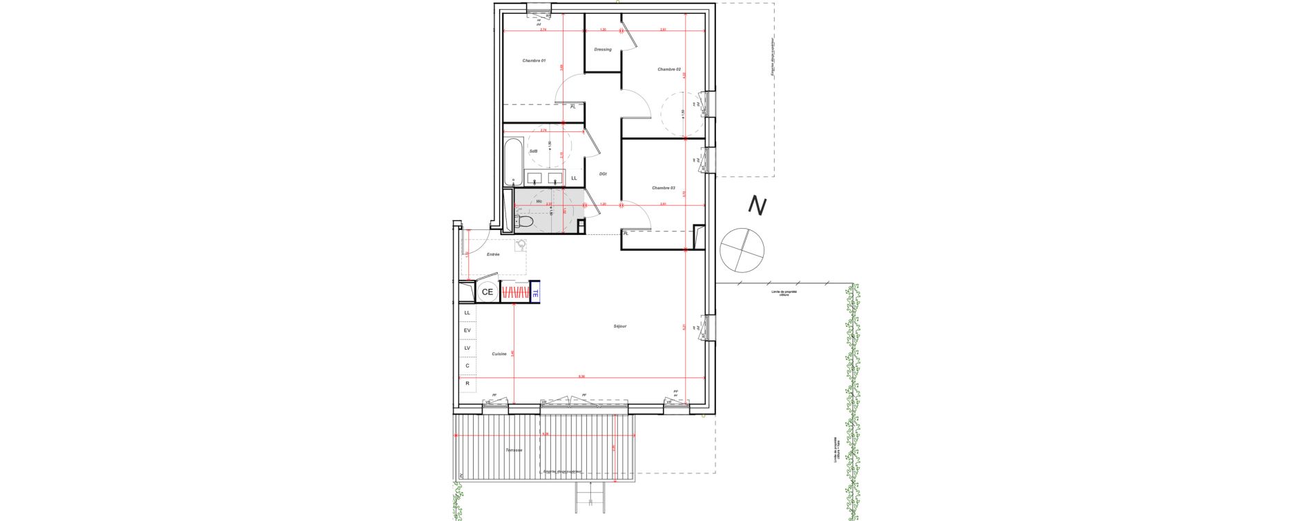 Appartement T4 de 97,31 m2 &agrave; Meyreuil Centre
