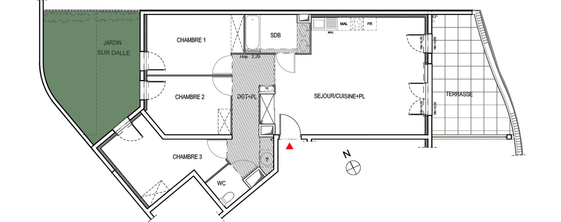 Appartement T4 de 87,22 m2 &agrave; Meyreuil Ballon