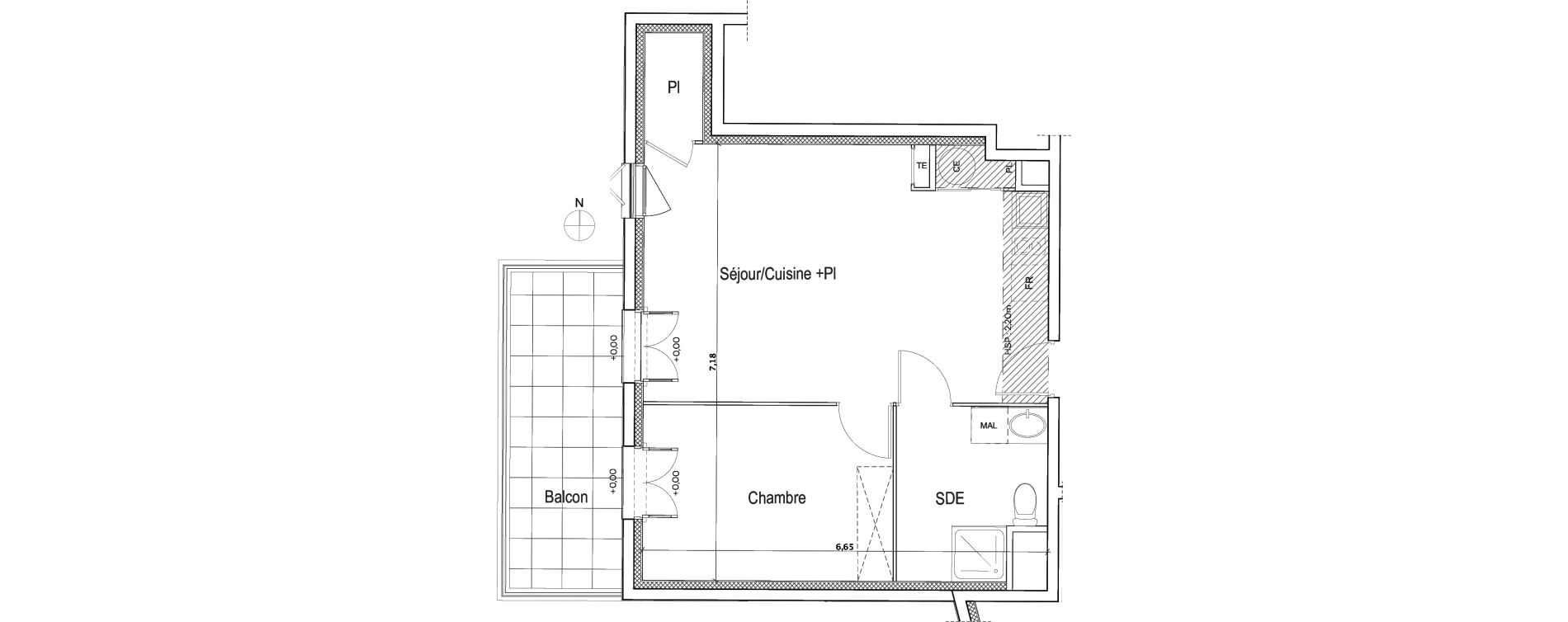 Appartement T2 de 47,50 m2 &agrave; Meyreuil Centre