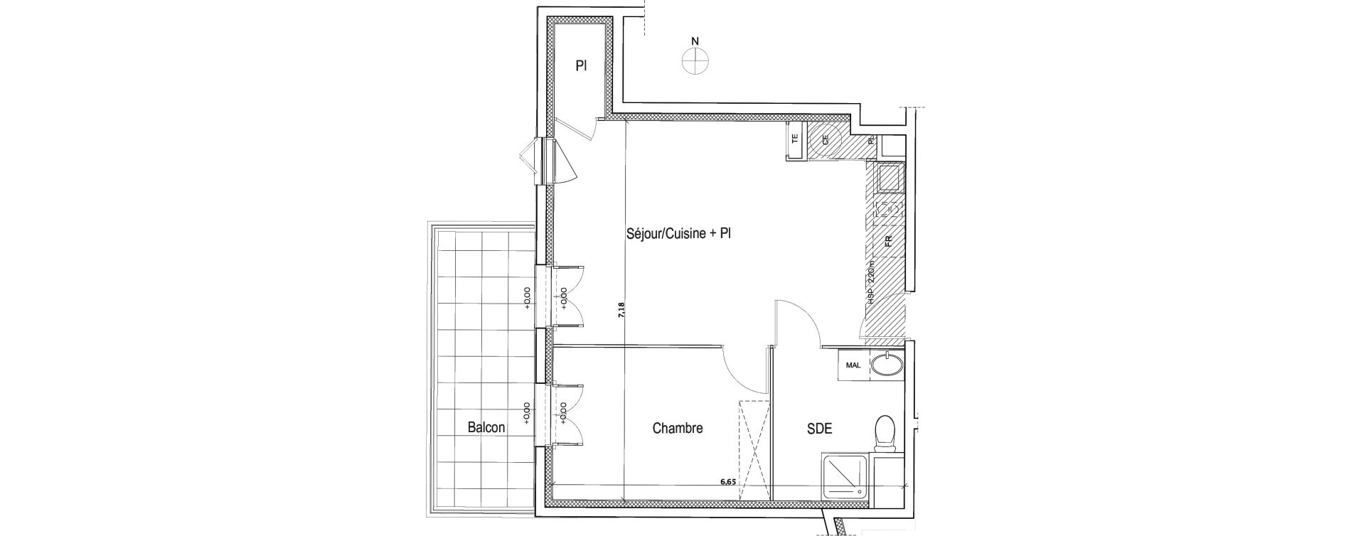 Appartement T2 de 47,50 m2 &agrave; Meyreuil Centre