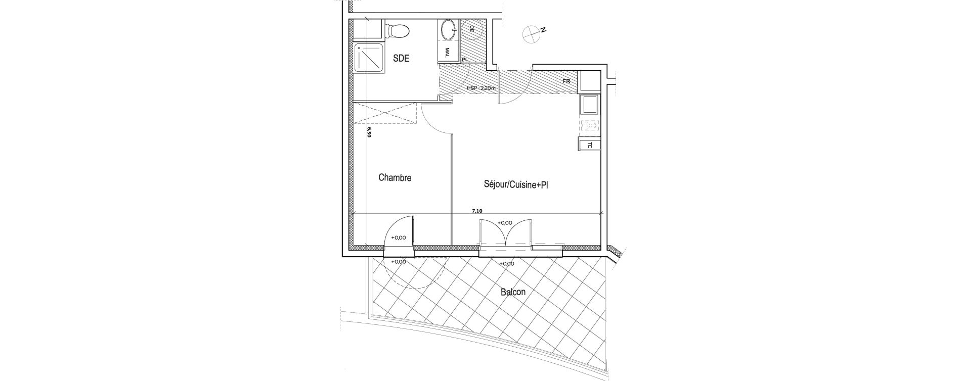 Appartement T2 de 39,55 m2 &agrave; Meyreuil Centre