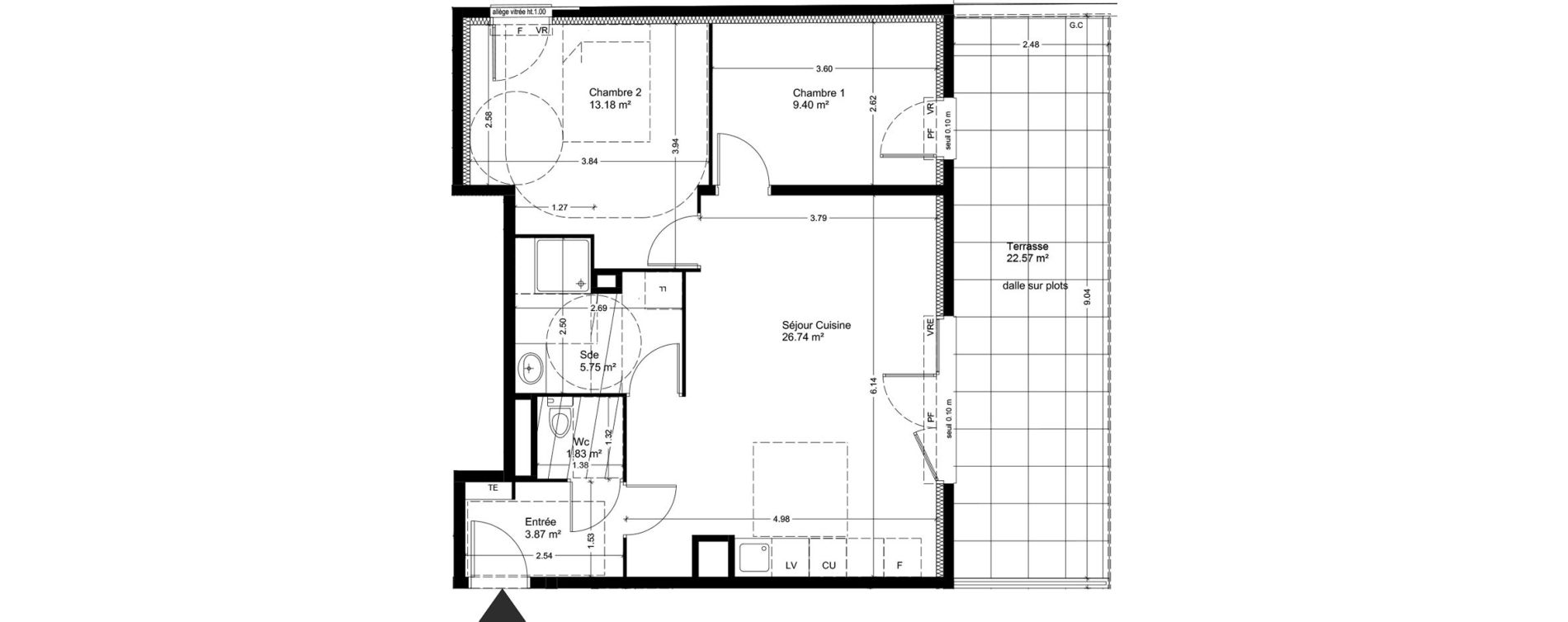 Appartement T3 de 60,77 m2 &agrave; Miramas Carraire