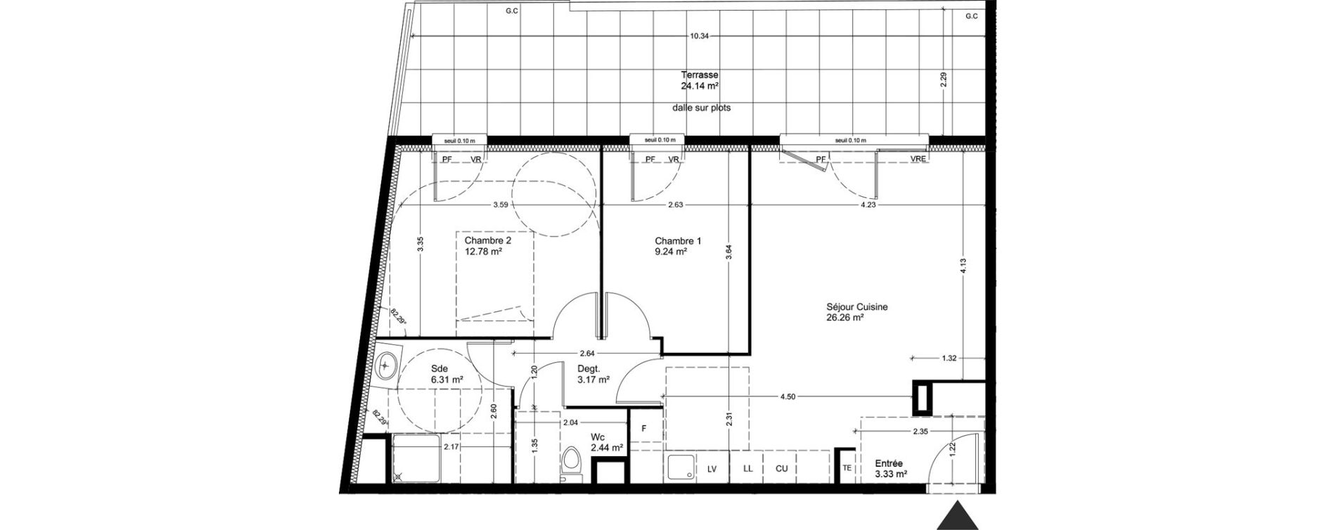 Appartement T3 de 63,53 m2 &agrave; Miramas Carraire