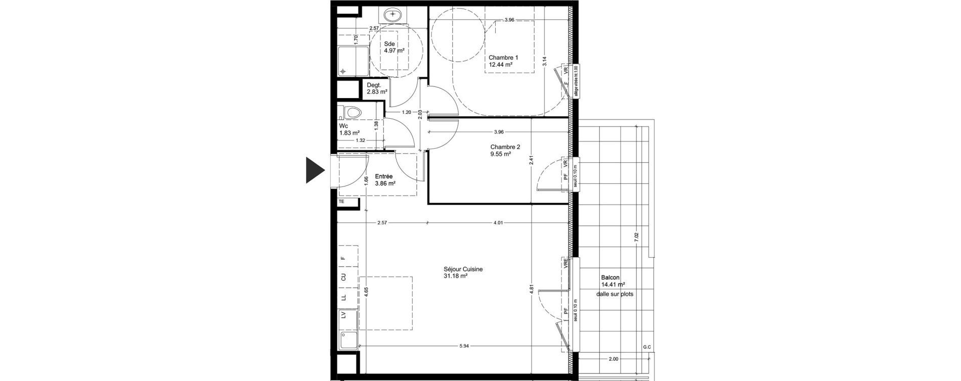 Appartement T3 de 66,66 m2 &agrave; Miramas Carraire