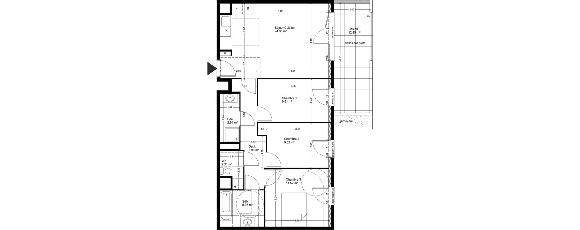 Appartement T4 de 72,26 m2 &agrave; Miramas Carraire