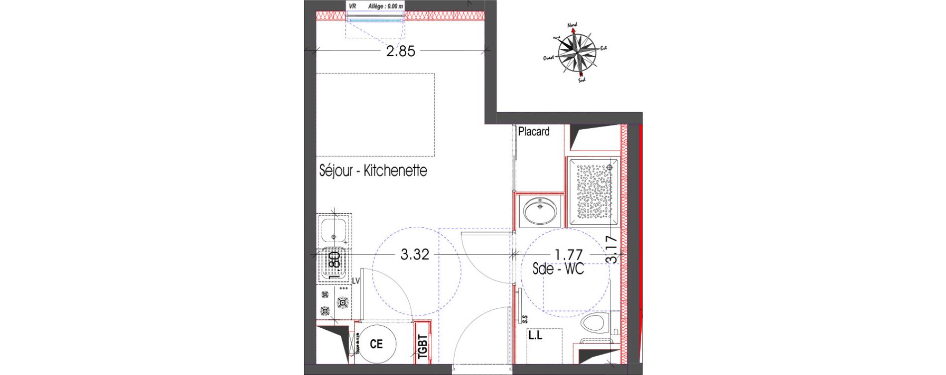 Appartement T1 de 24,05 m2 &agrave; Miramas Centre