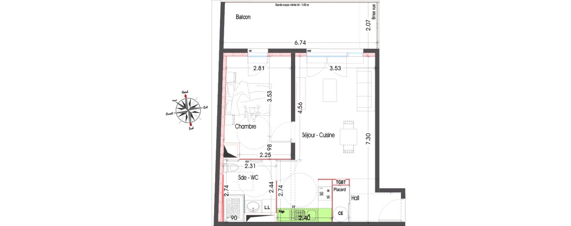 Appartement T2 de 47,00 m2 &agrave; Miramas Centre
