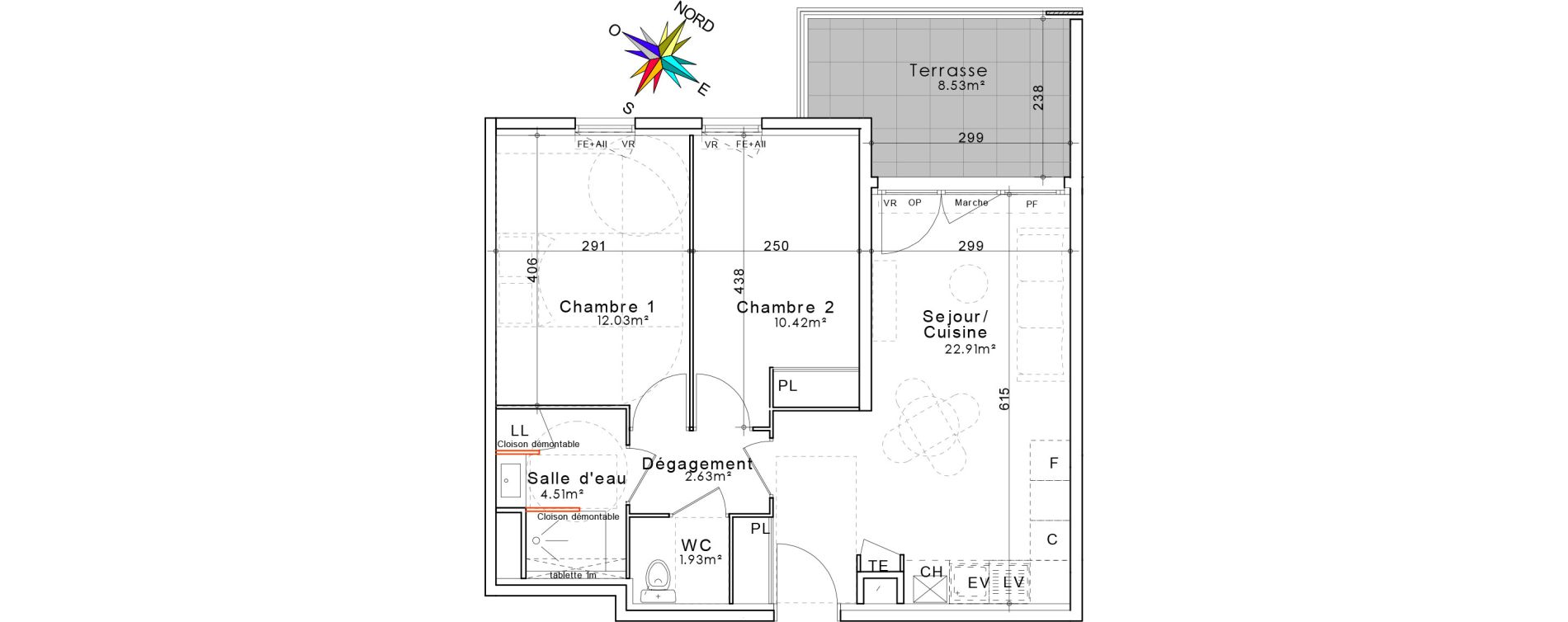 Appartement T3 de 54,43 m2 &agrave; Miramas Campagne