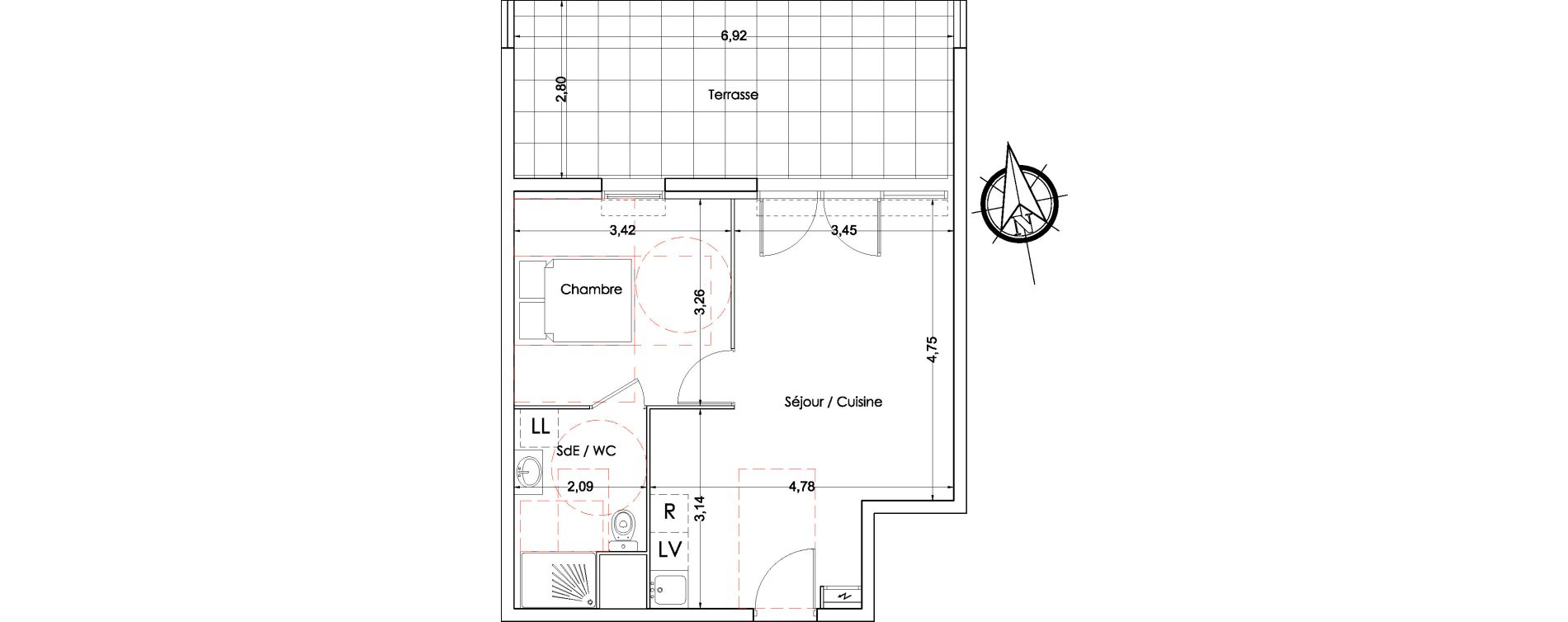 Appartement T2 de 40,50 m2 &agrave; Miramas Centre