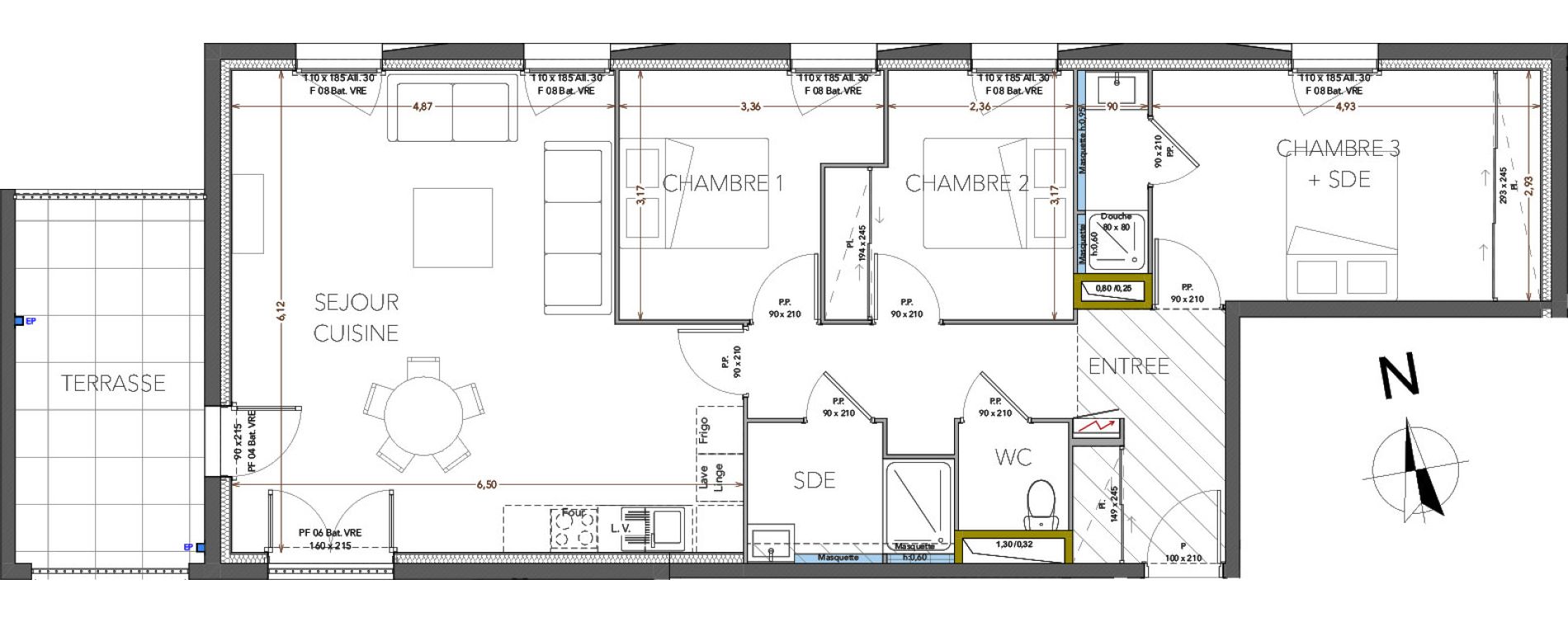 Appartement T4 de 87,05 m2 à Miramas Chiron - saint-suspi