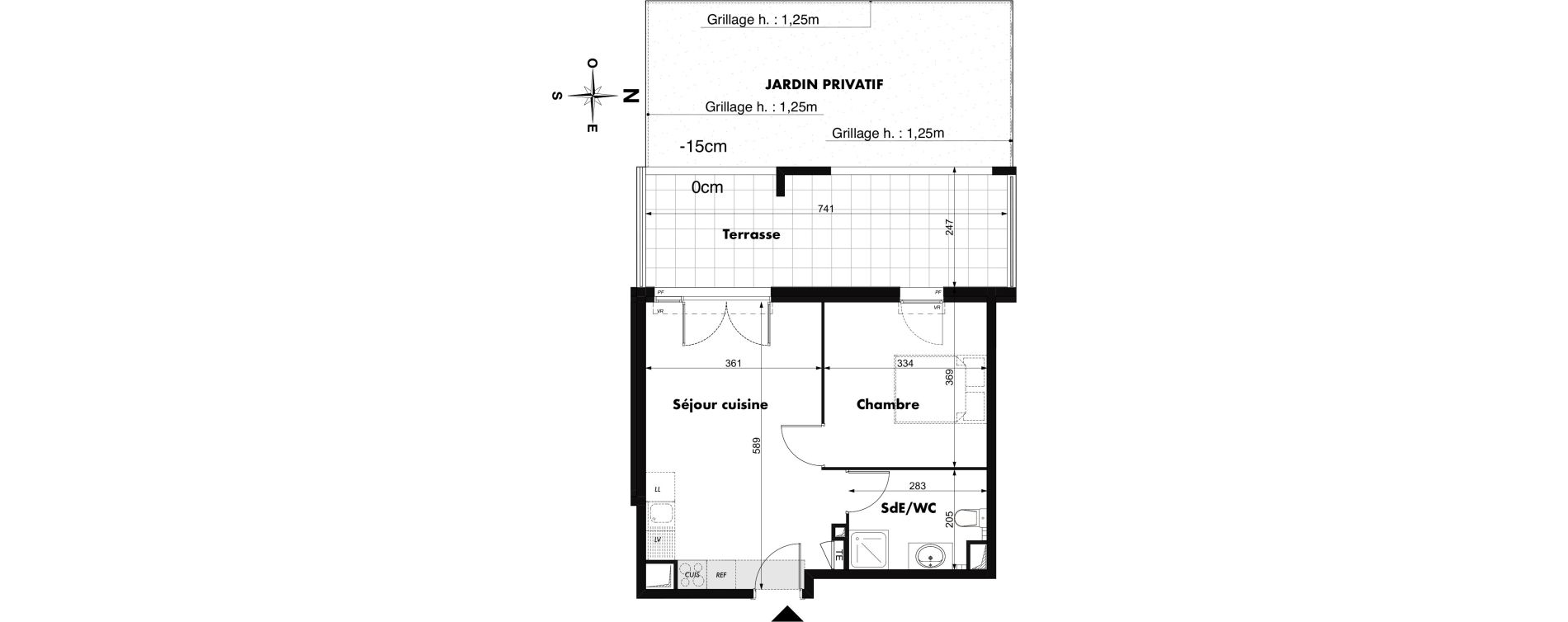 Appartement T2 de 38,34 m2 &agrave; P&eacute;lissanne Centre