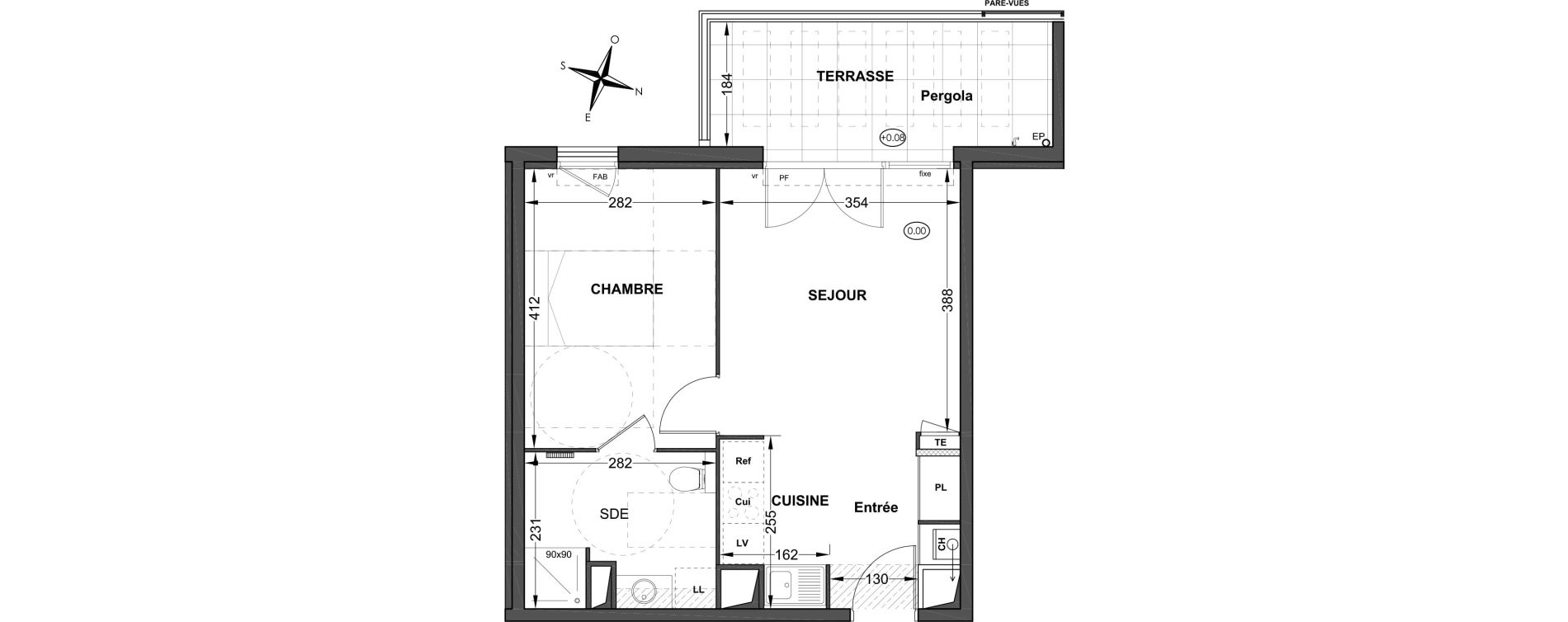 Appartement T2 de 39,60 m2 &agrave; P&eacute;lissanne Centre