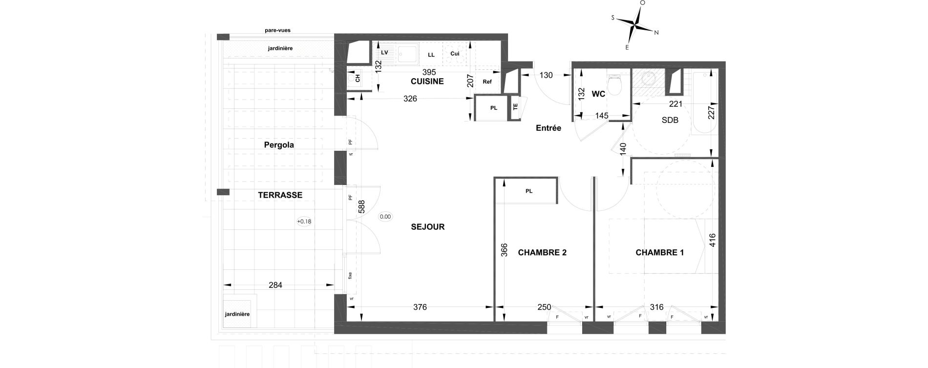 Appartement T3 de 62,10 m2 &agrave; P&eacute;lissanne Centre