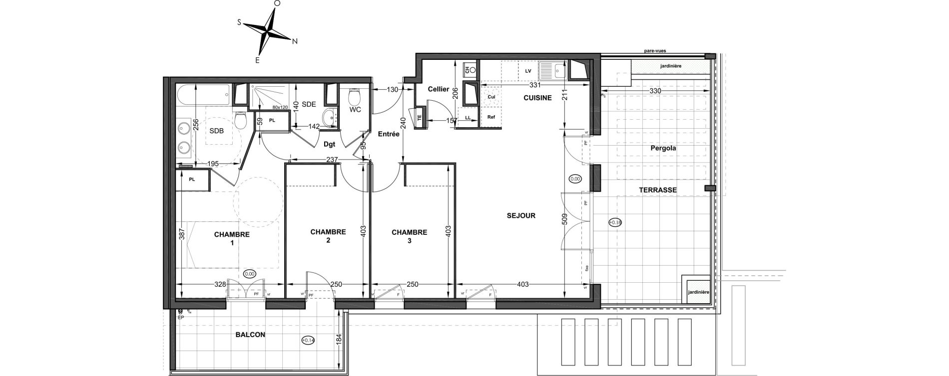 Appartement T4 de 80,78 m2 &agrave; P&eacute;lissanne Centre