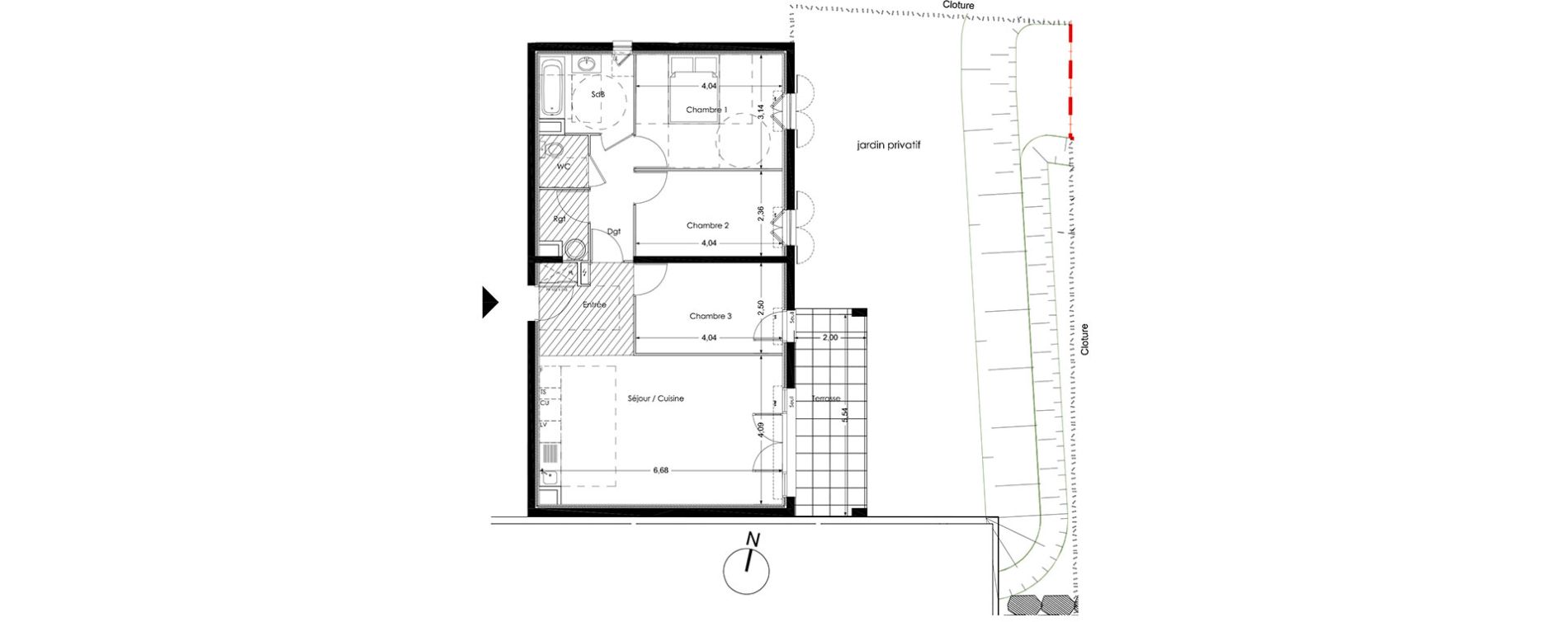Appartement T4 de 78,90 m2 &agrave; Peynier Centre