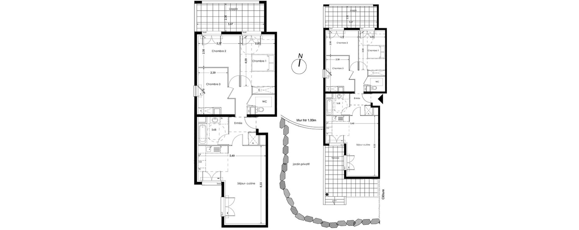 Appartement T4 de 75,30 m2 &agrave; Peynier Centre