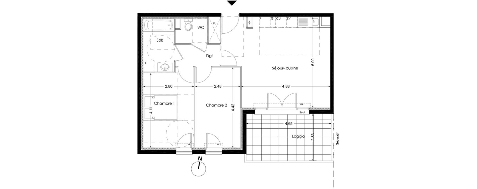 Appartement T3 de 60,60 m2 &agrave; Peynier Centre