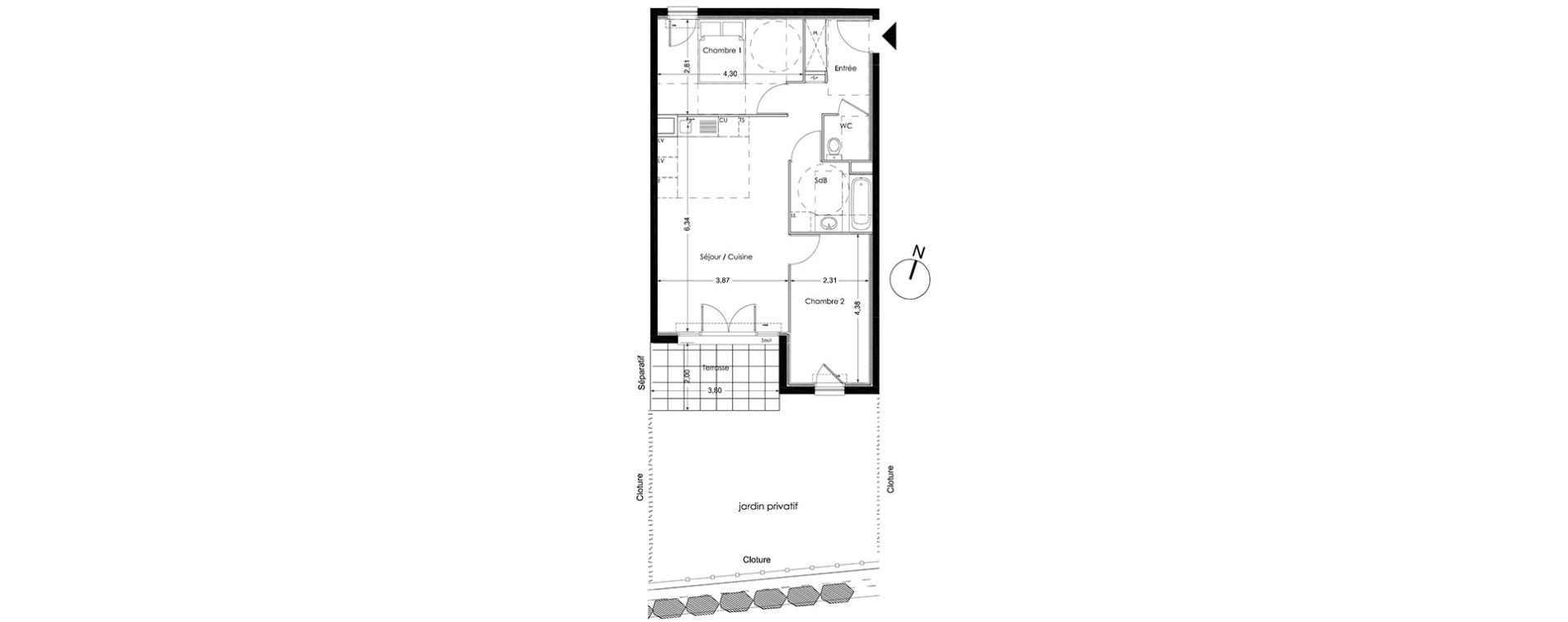 Appartement T3 de 58,90 m2 &agrave; Peynier Centre