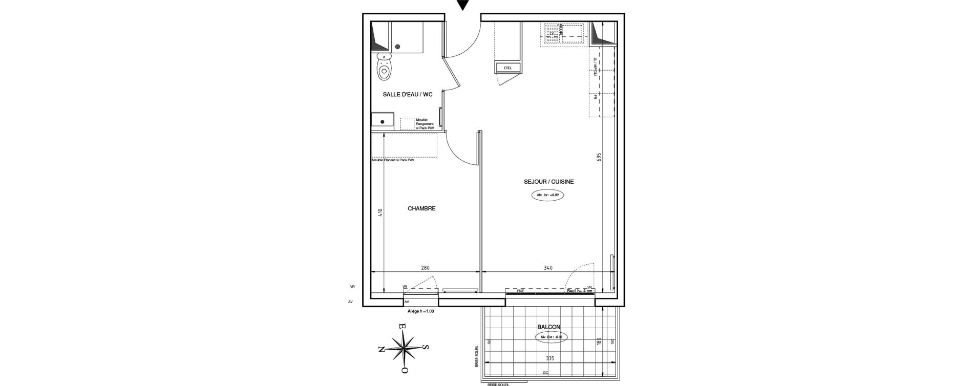Appartement T2 de 41,80 m2 &agrave; Port-De-Bouc Les hauts de saint-jean
