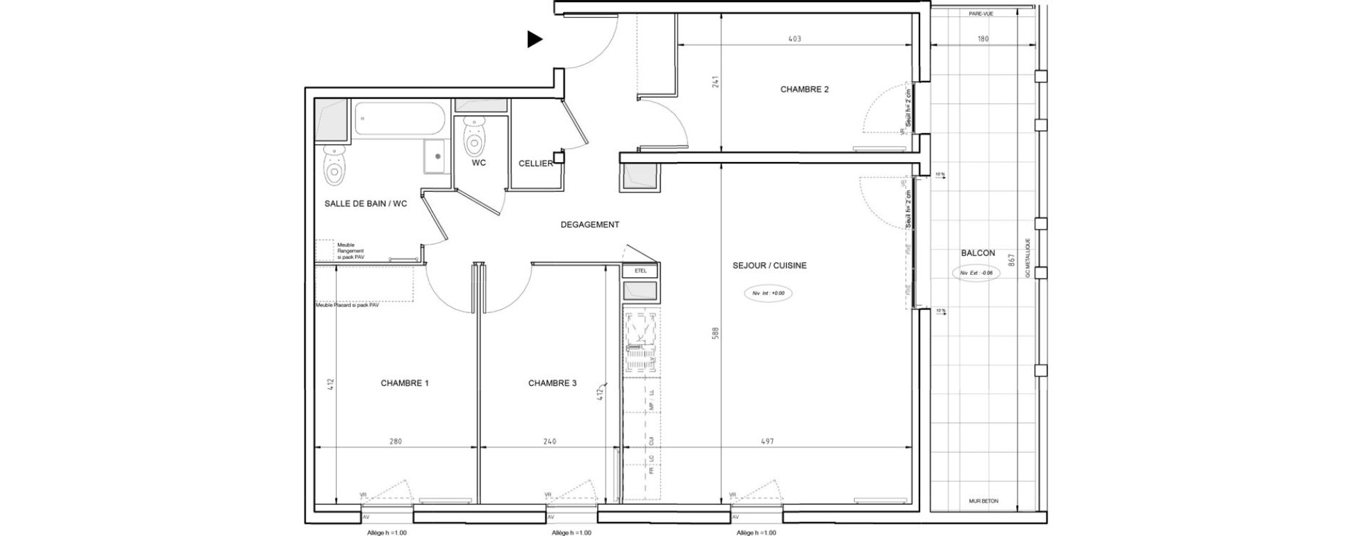 Appartement T4 de 76,84 m2 &agrave; Port-De-Bouc Les hauts de saint-jean