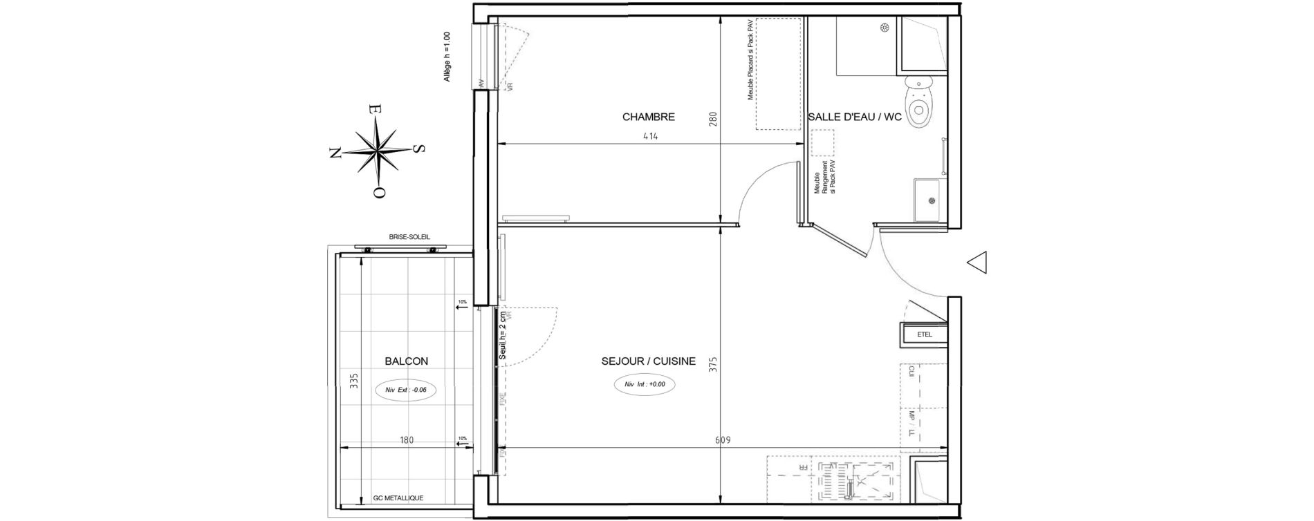 Appartement T2 de 38,68 m2 &agrave; Port-De-Bouc Les hauts de saint-jean