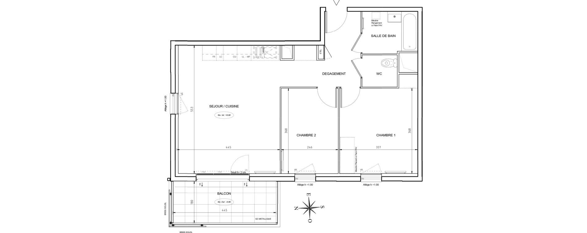 Appartement T3 de 60,61 m2 &agrave; Port-De-Bouc Les hauts de saint-jean