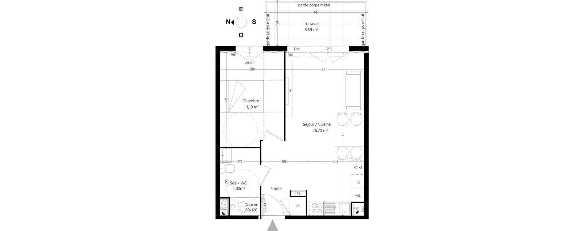 Appartement T2 de 43,22 m2 &agrave; Port-De-Bouc Centre