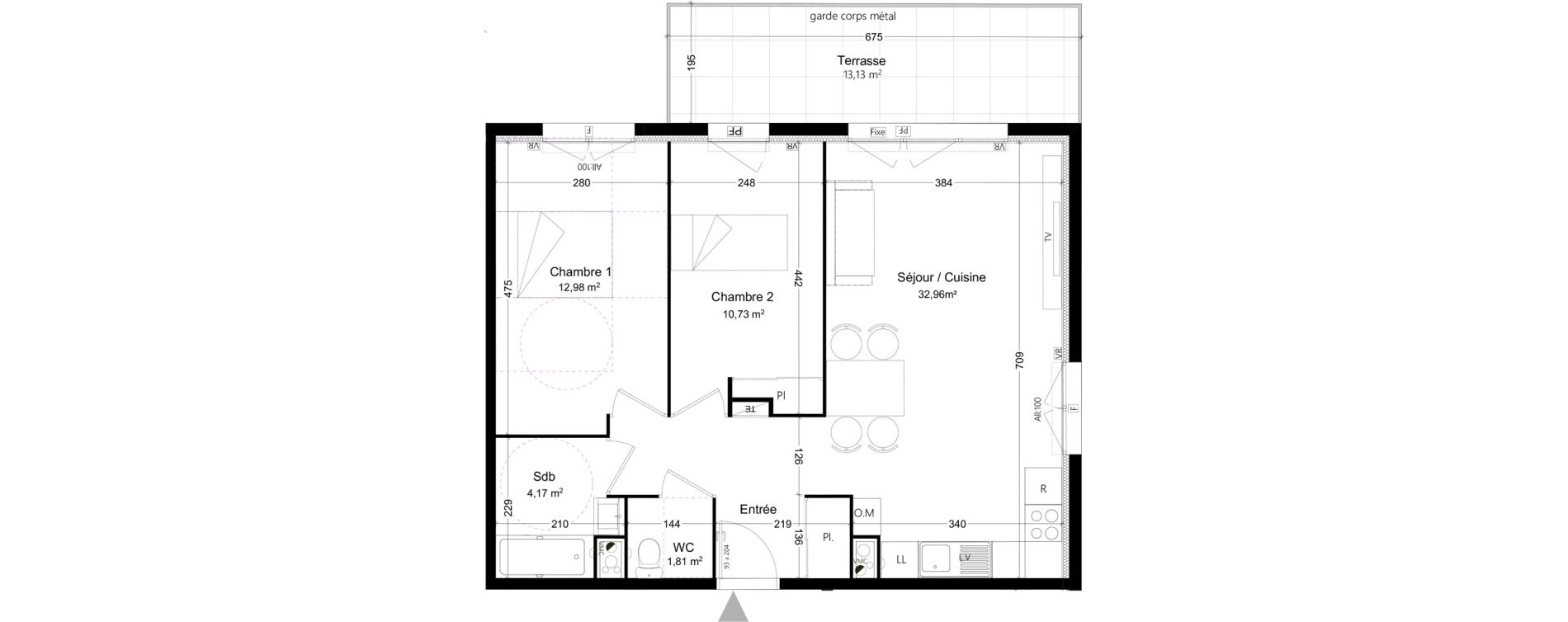 Appartement T3 de 63,34 m2 &agrave; Port-De-Bouc Ecarts