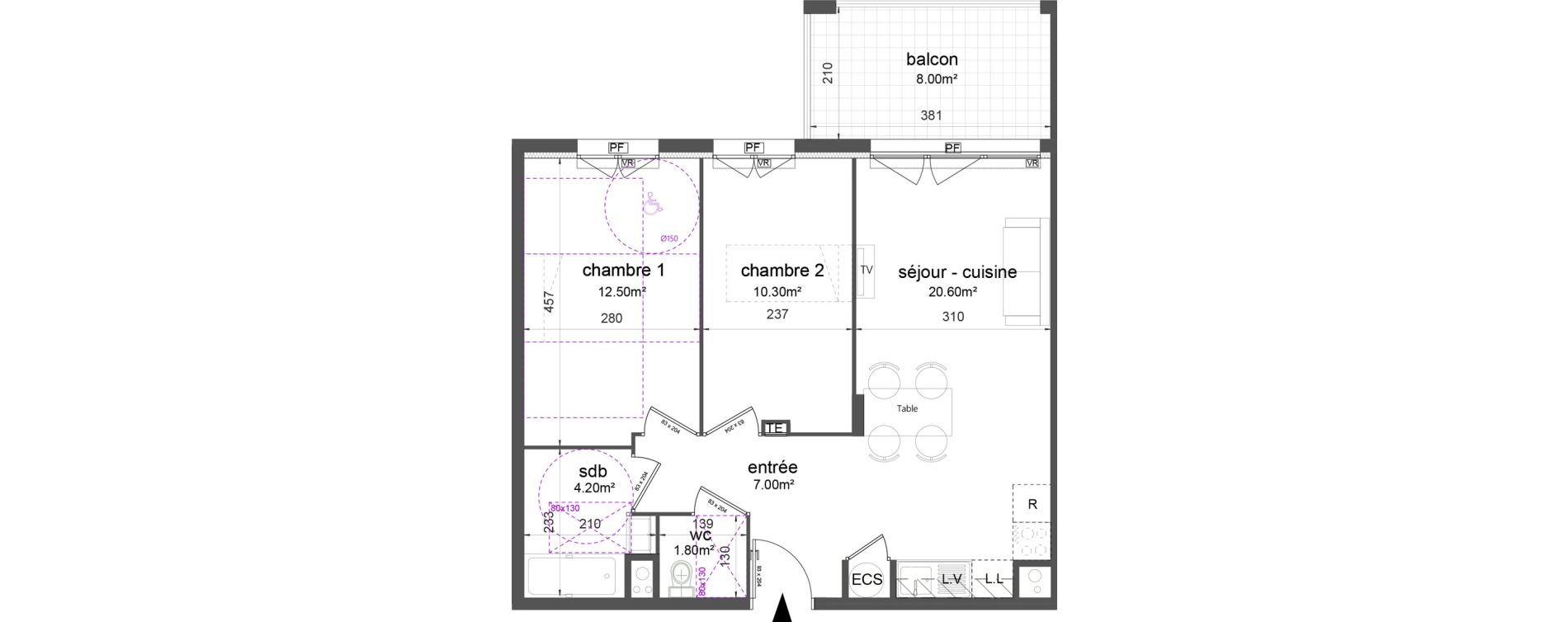 Appartement T3 de 56,40 m2 &agrave; Port-De-Bouc Ecarts