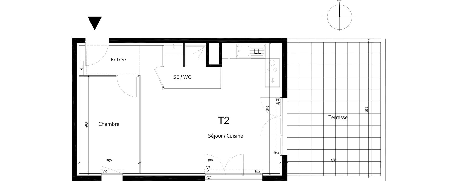 Appartement T2 de 43,64 m2 &agrave; Port-De-Bouc Centre