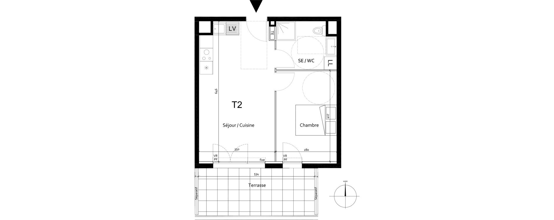 Appartement T2 de 39,53 m2 &agrave; Port-De-Bouc Centre