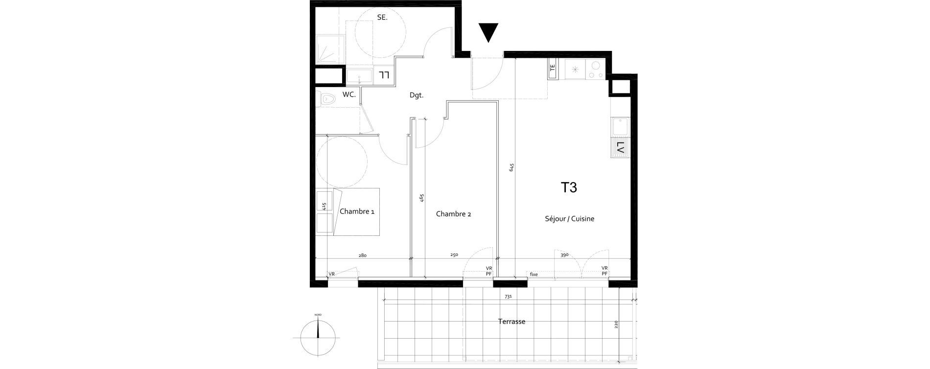 Appartement T3 de 63,59 m2 &agrave; Port-De-Bouc Centre