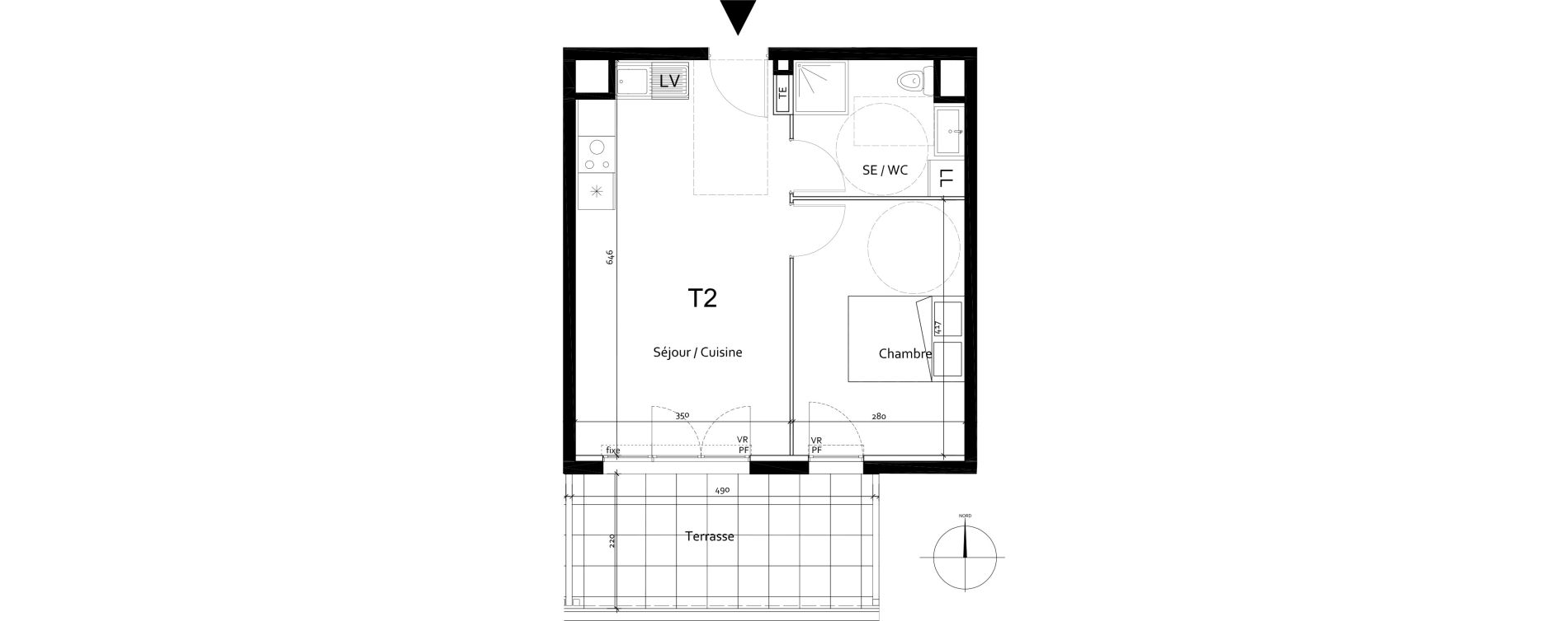 Appartement T2 de 39,51 m2 &agrave; Port-De-Bouc Centre