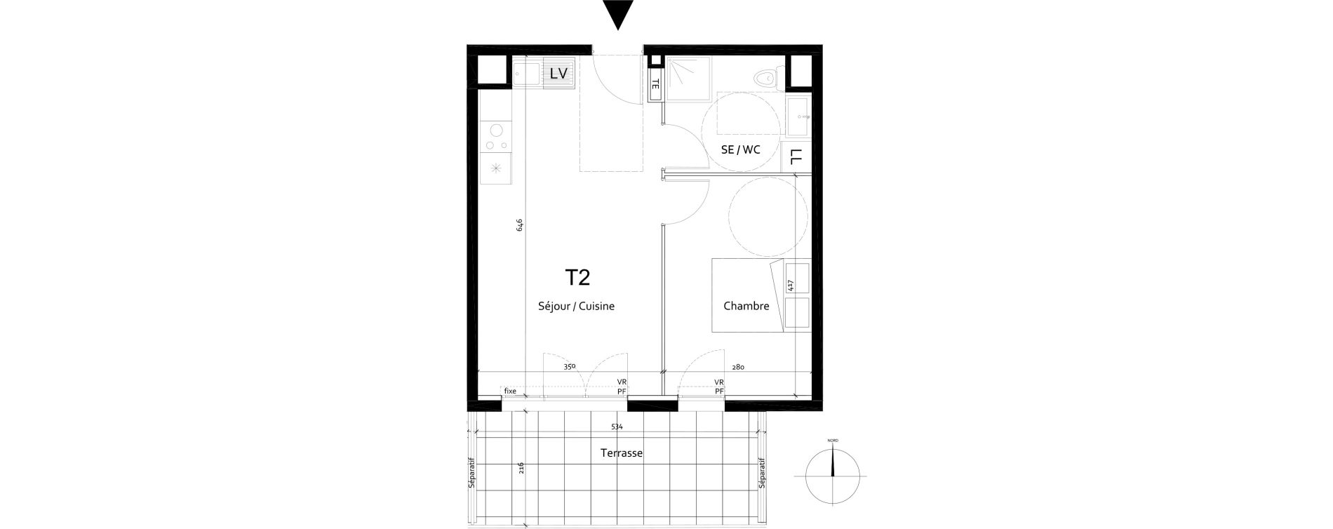 Appartement T2 de 39,54 m2 &agrave; Port-De-Bouc Centre