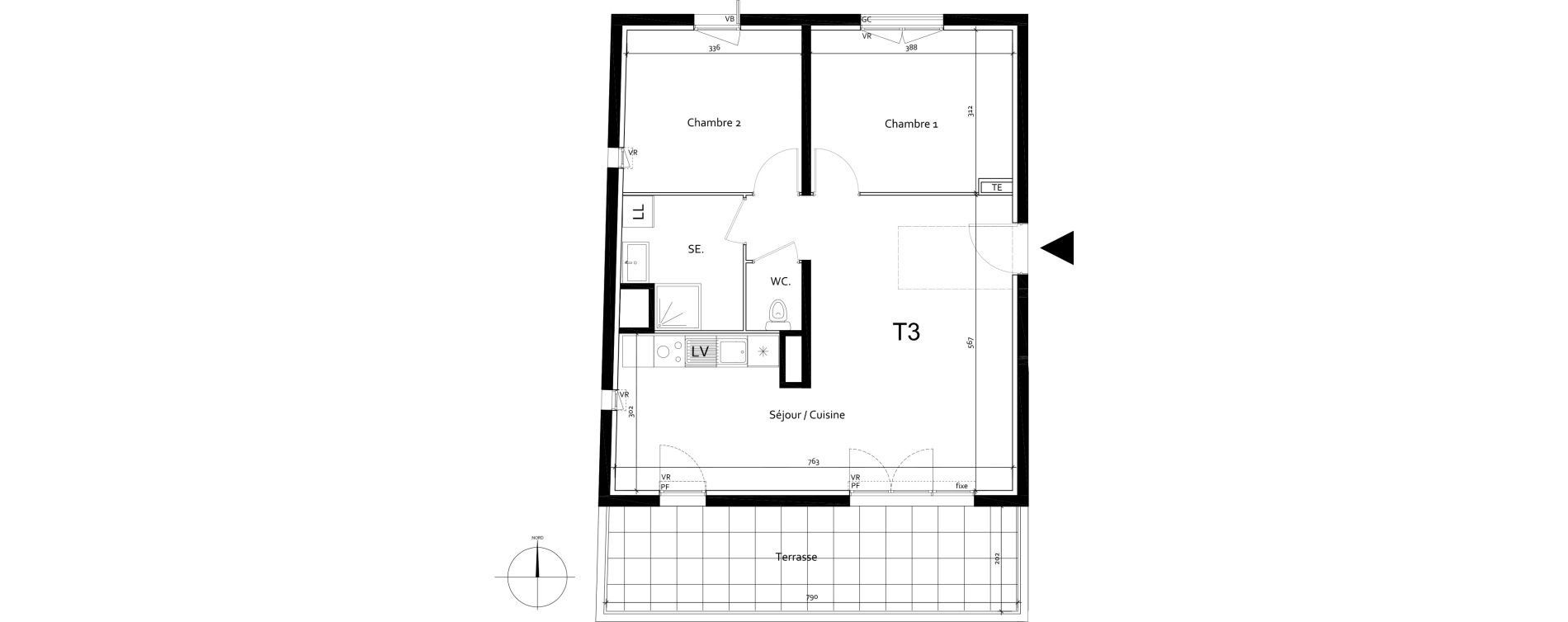Appartement T3 de 63,71 m2 &agrave; Port-De-Bouc Centre