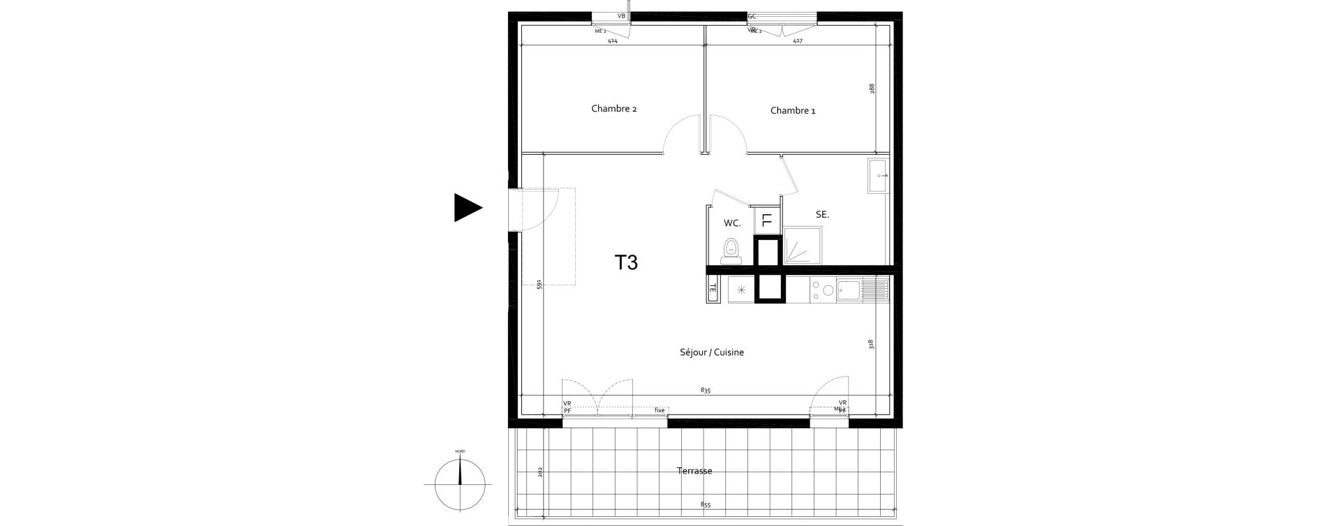 Appartement T3 de 71,18 m2 &agrave; Port-De-Bouc Centre