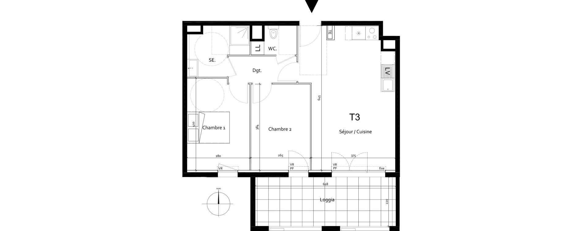 Appartement T3 de 57,28 m2 &agrave; Port-De-Bouc Centre