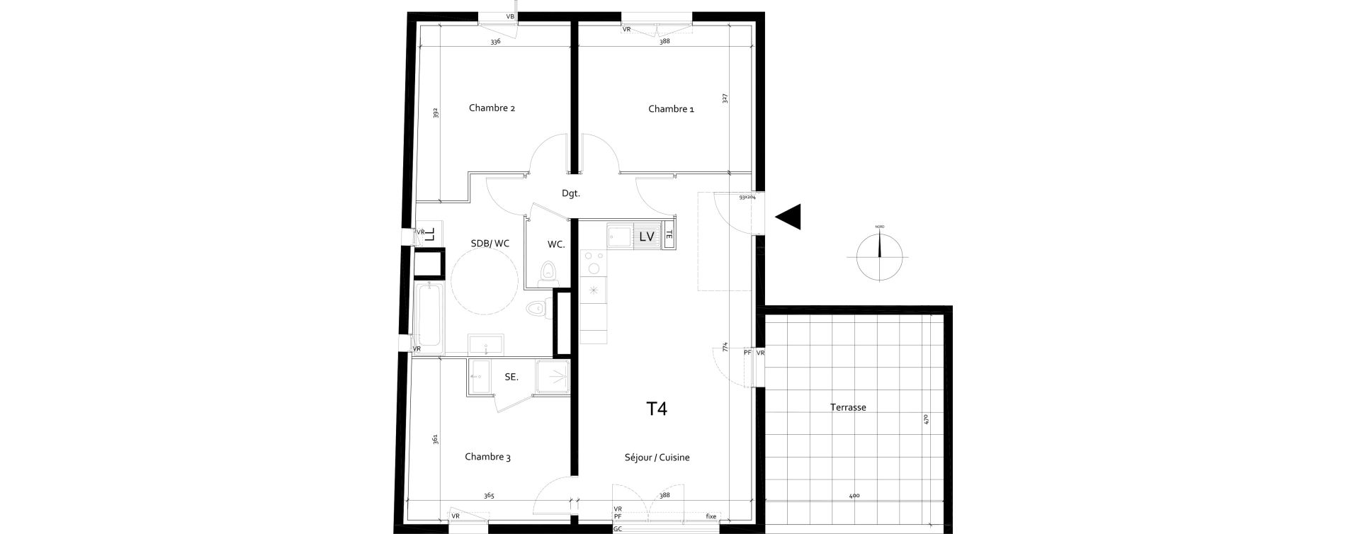 Appartement T4 de 77,79 m2 &agrave; Port-De-Bouc Centre