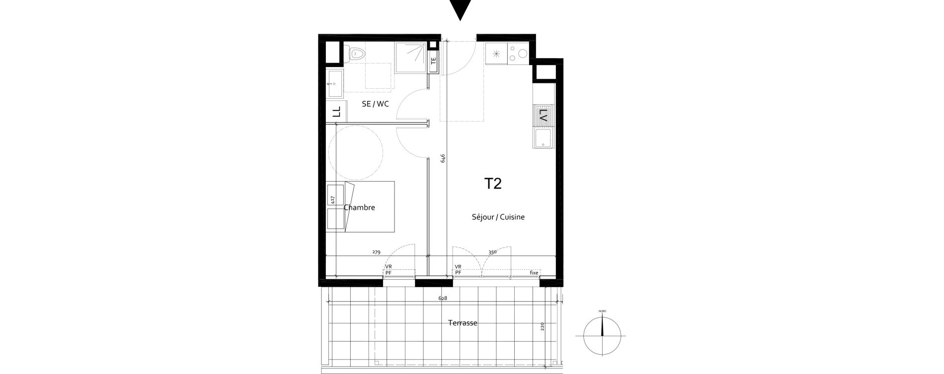 Appartement T2 de 39,16 m2 &agrave; Port-De-Bouc Centre