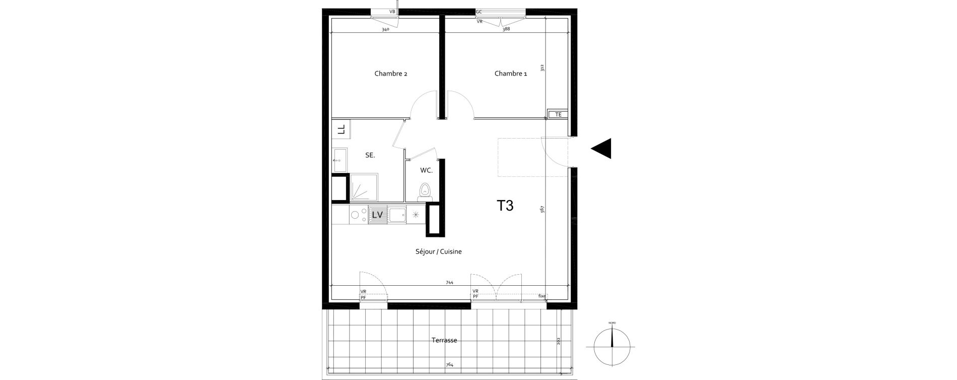 Appartement T3 de 63,12 m2 &agrave; Port-De-Bouc Centre