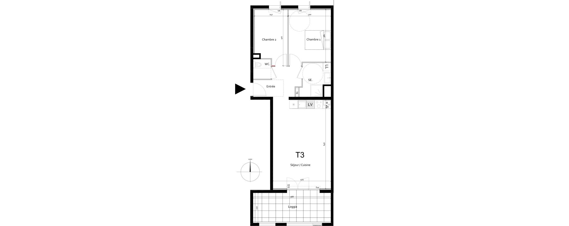 Appartement T3 de 61,47 m2 &agrave; Port-De-Bouc Centre