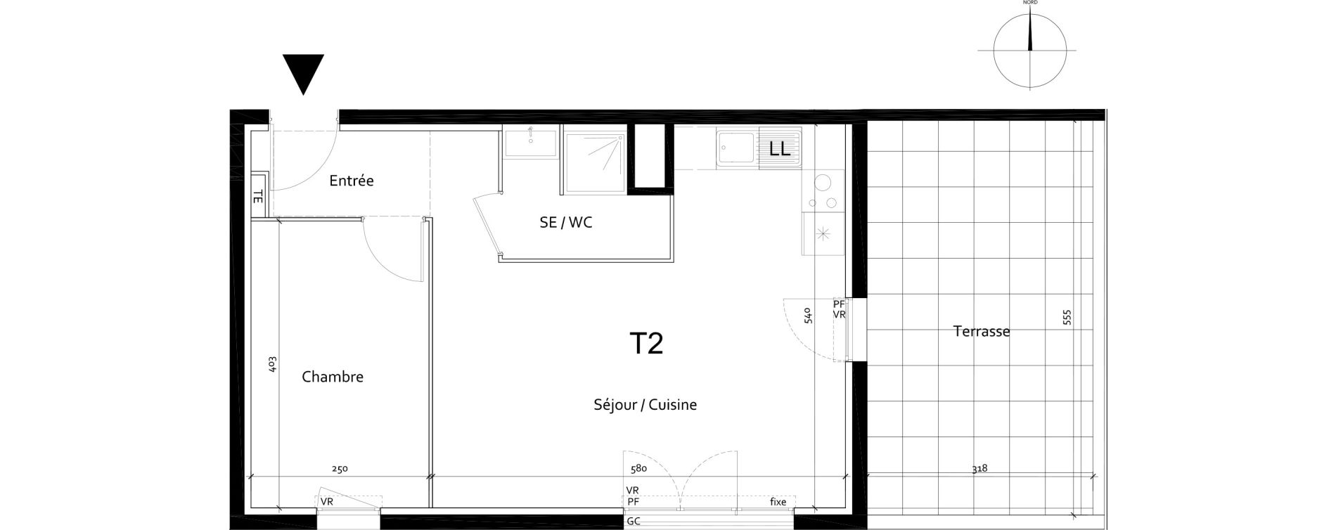 Appartement T2 de 43,40 m2 &agrave; Port-De-Bouc Centre