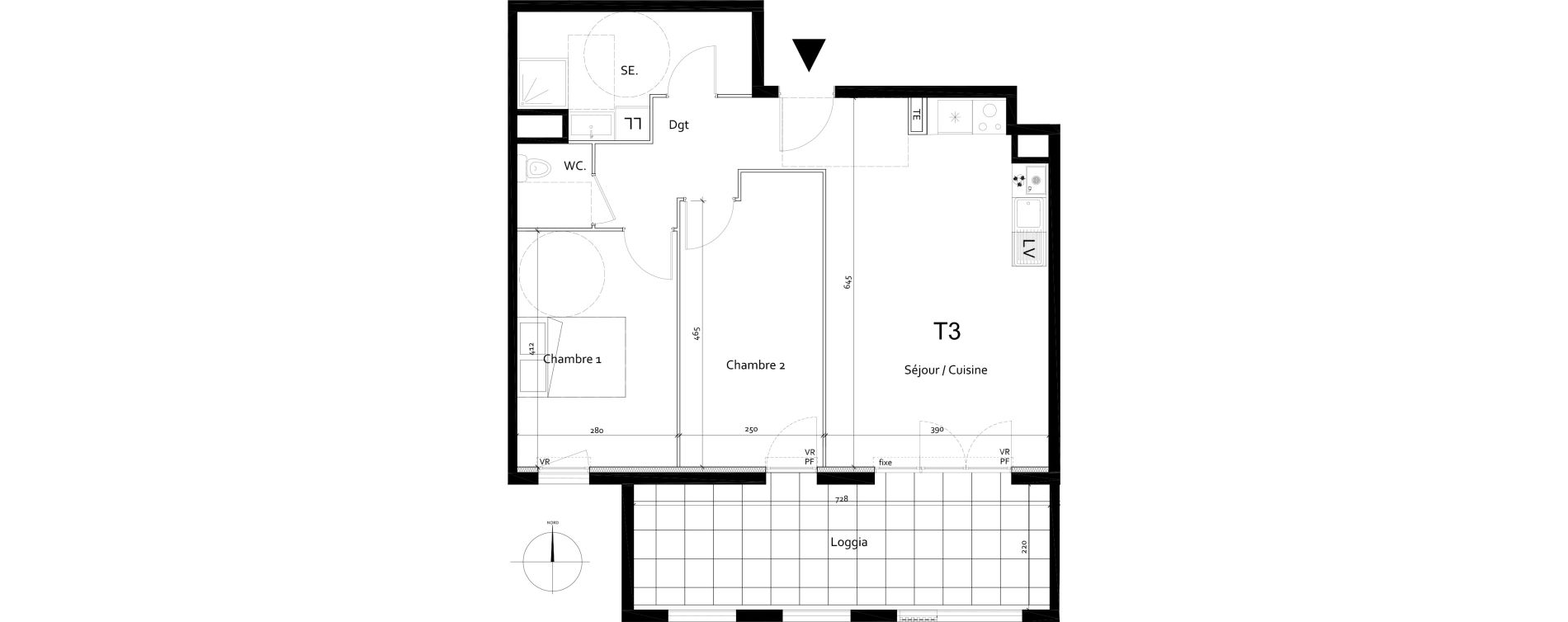 Appartement T3 de 63,64 m2 &agrave; Port-De-Bouc Centre