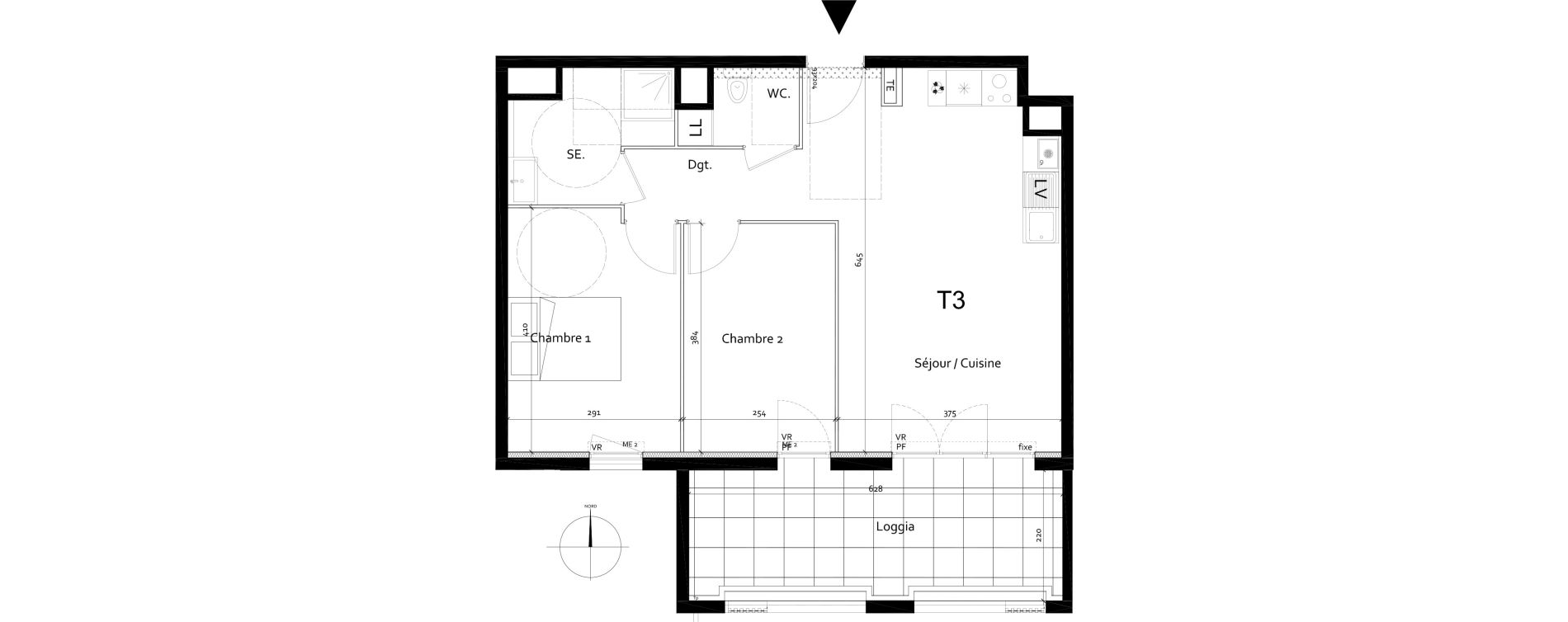 Appartement T3 de 57,11 m2 &agrave; Port-De-Bouc Centre