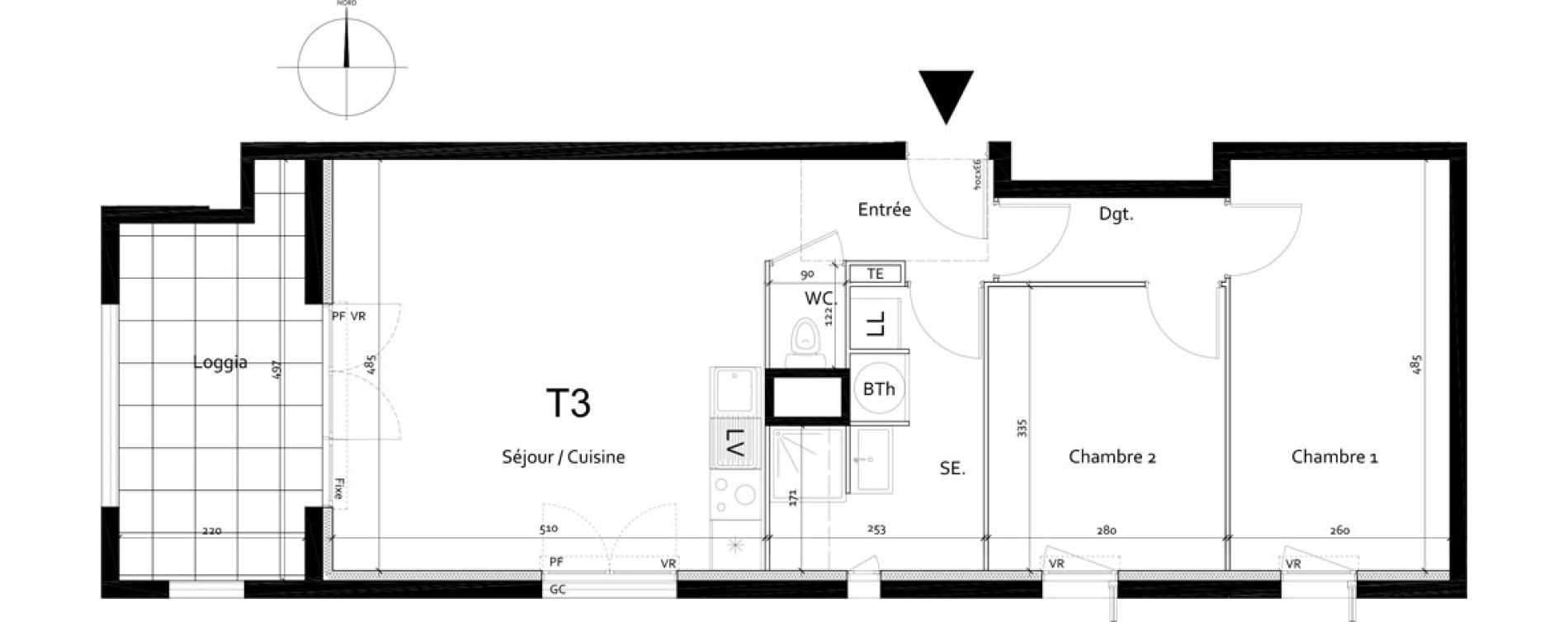 Appartement T3 de 60,86 m2 &agrave; Port-De-Bouc Centre