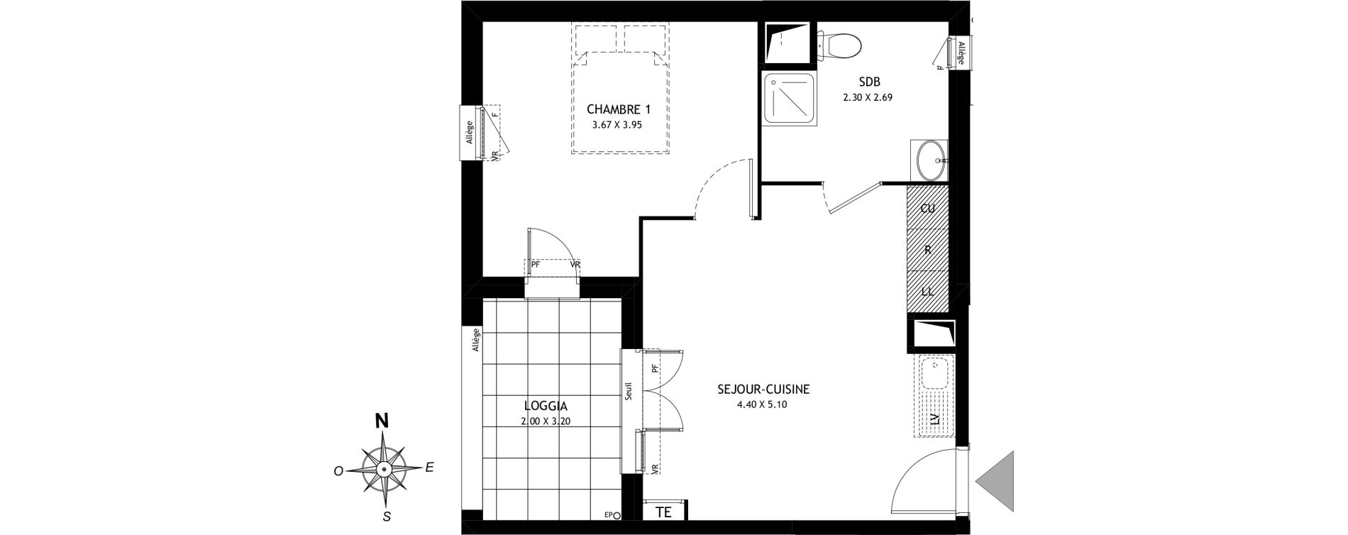Appartement T2 de 38,72 m2 &agrave; Port-De-Bouc Port renaissance
