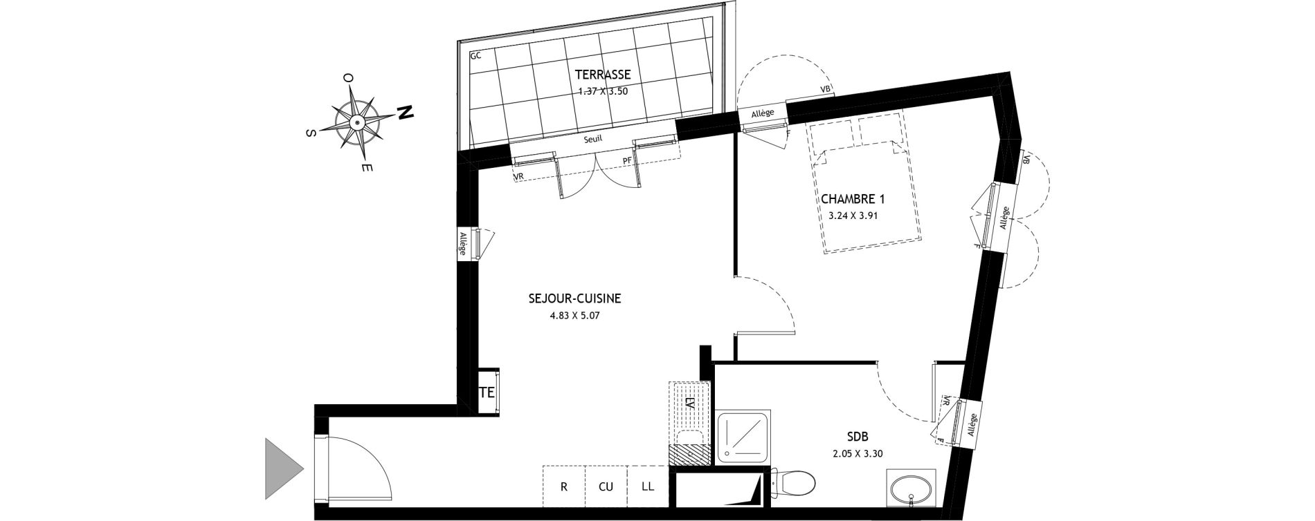 Appartement T2 de 39,05 m2 &agrave; Port-De-Bouc Port renaissance
