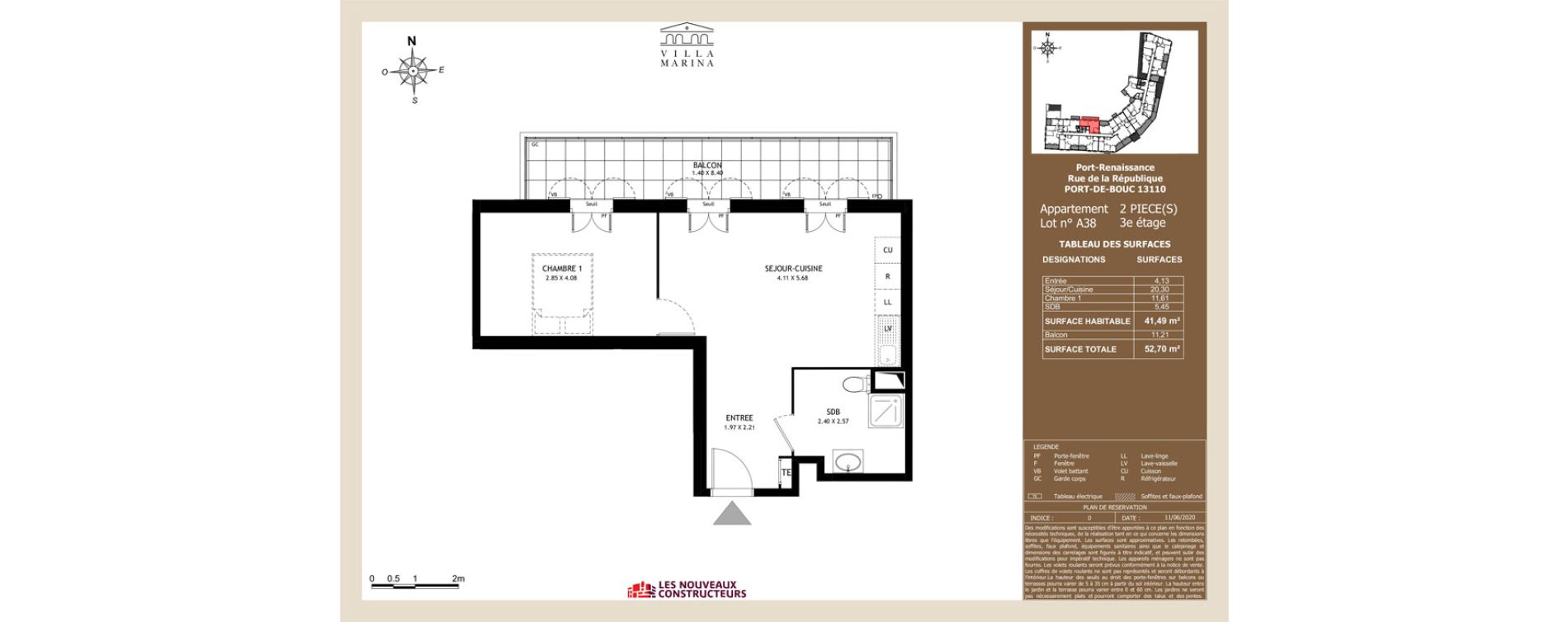 Appartement T2 de 41,49 m2 &agrave; Port-De-Bouc Port renaissance