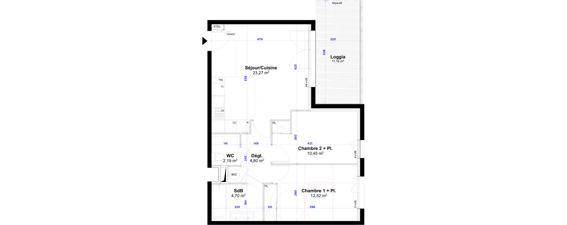 Appartement T3 de 57,93 m2 &agrave; Port-Saint-Louis-Du-Rh&ocirc;ne Port st louis du rhone