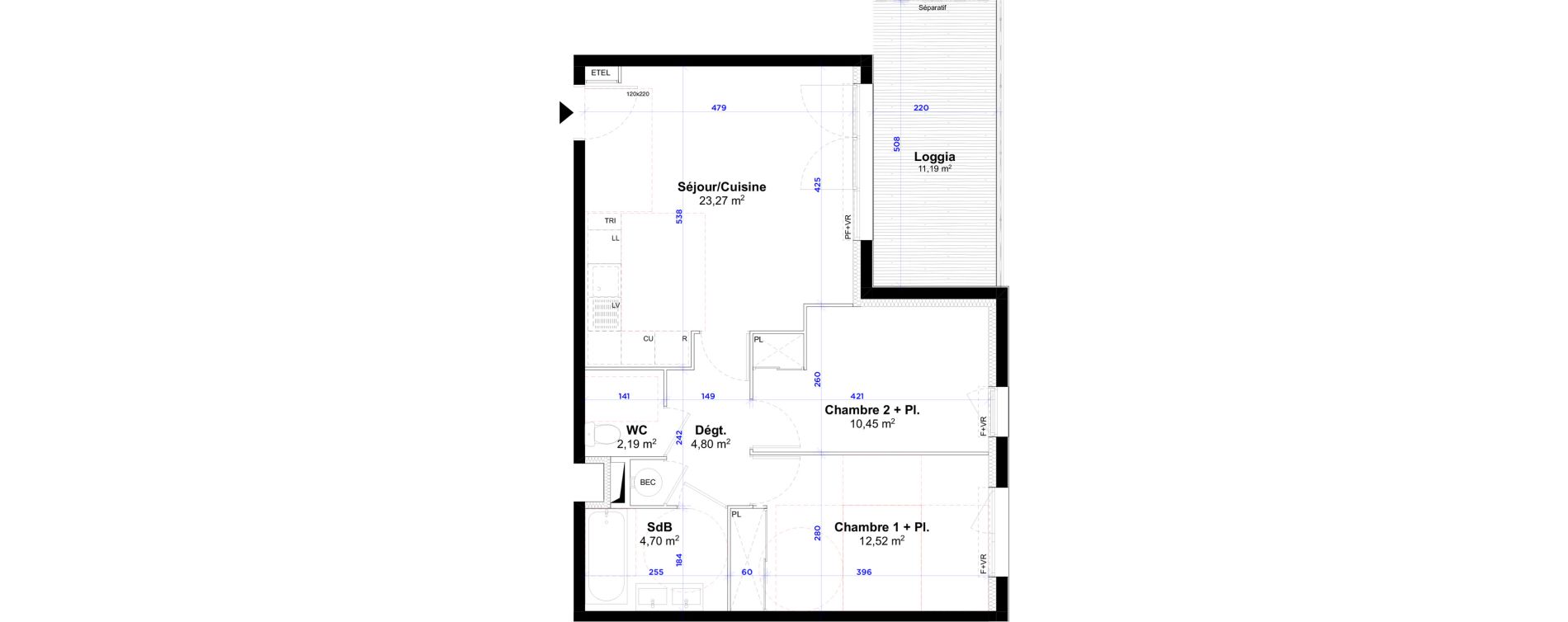 Appartement T3 de 57,93 m2 &agrave; Port-Saint-Louis-Du-Rh&ocirc;ne Port st louis du rhone